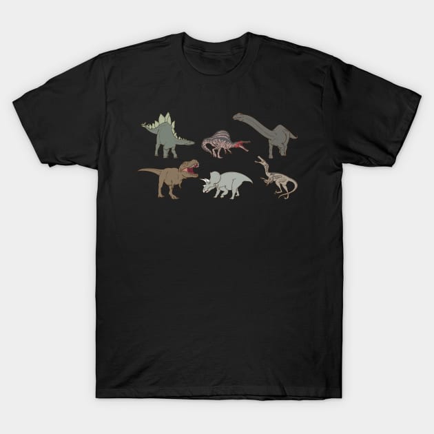 Dinosaur Gift Kids T Rex Triceratops Dino Men Stegosaurus T-Shirt by PomegranatePower